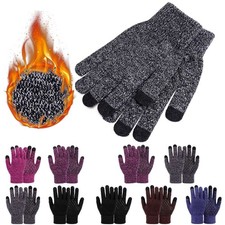 Men Women Winter Warm Snow Gloves Touchscreen Windproof Thick Knit Thermal Gift