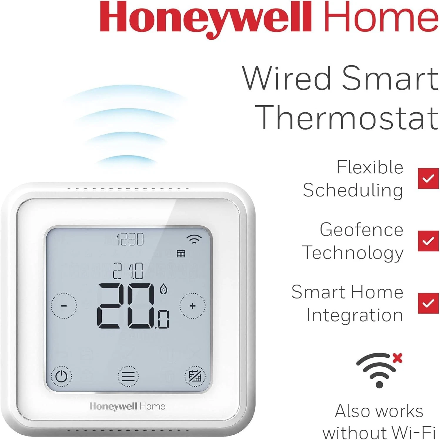 Honeywell Home T6 T6W Smart Wired Programmable Thermostat WiFi App-Enabled