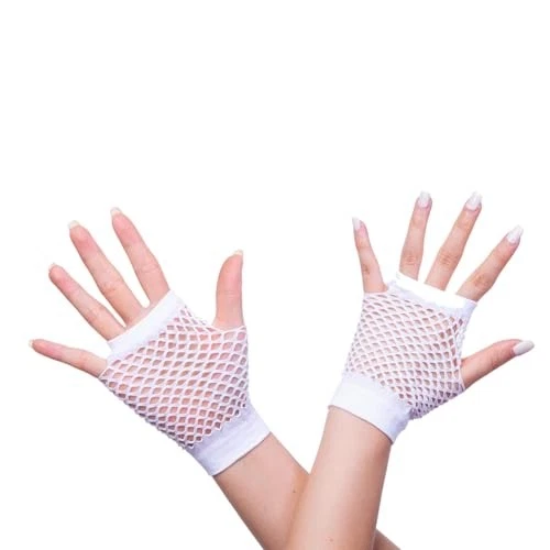 ALVOGIMOR 2 pares de guantes cortos de red sin dedos guantes de red de neón para blanco Foto 4 de 4