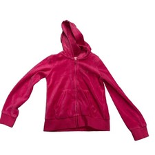 Juicy Couture Hoodie kids Size Small Pink Zipup Velour Y2K Lounge