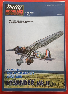 Modellbaubogen Maly Modelarz 12/97, WESTLAND LYSANDER Mk.II  in 1:33