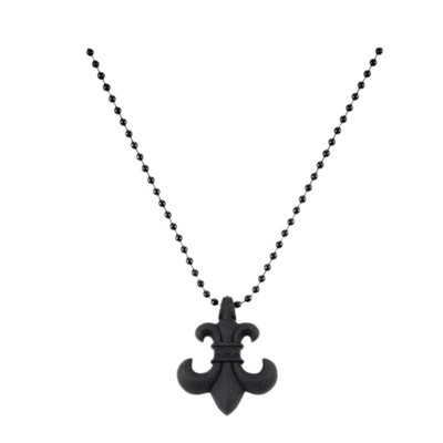 Chrome Heart 'Black' Fleur De Lis Silichrome Necklace