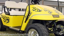 GOLF Cart Kart Flames #2 Flame Graphics Decal Decals CLUBS Kart EZGO Club Car