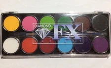 Diamond FX Face Paint Palette Essential Colors FSM12-R 12 Color 10 Gm 2 Brushes
