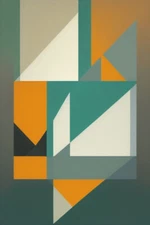 Large Abstract Painting 2x3 ft. Complex Geometric Demrin Fine Art Original NEW