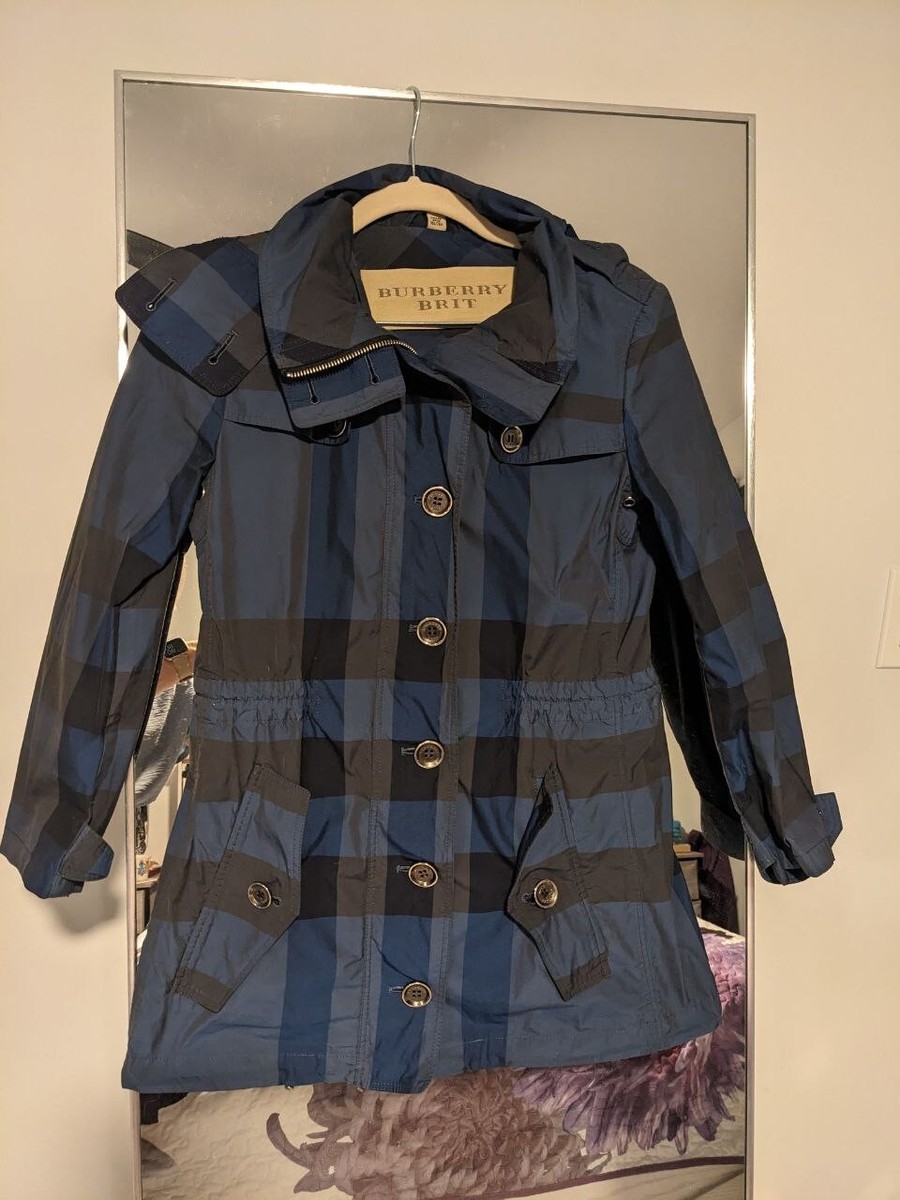 BURBERRY BRIT ブルゾン Burberry Brit Women's Blue Plaid Jacket – Size XS (FRA 34