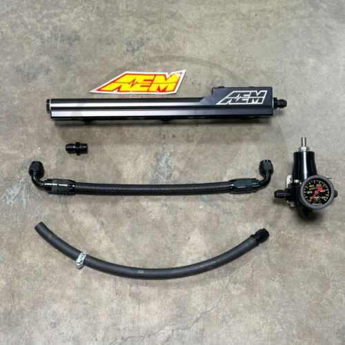 AEM Budget Fuel Rail Swap Kit for Honda Civic Integra B Series EG EK DC2 (Black) - Picture 2 of 9