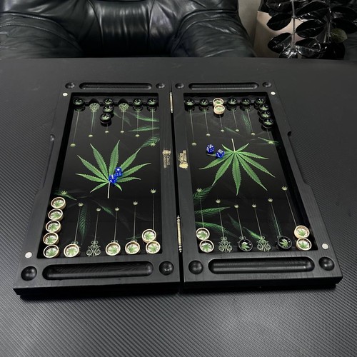 Backgammon Set Wooden, Glass & Epoxy Resin, Game Board, Dice Game, Direct Store - Picture 11 of 11