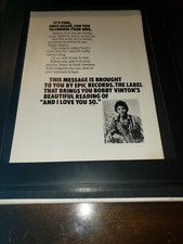 Bobby Vinton And I Love You So Rare Original Promo Poster Ad Framed!