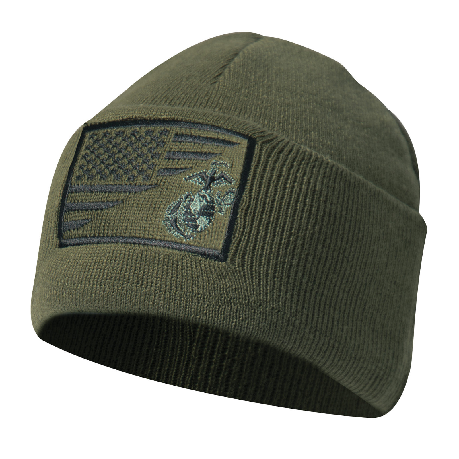 Thumbnail - Usmc Us Marine Corp Eag Eagle Globe And Anchor Us Flag Knit Watch Cap