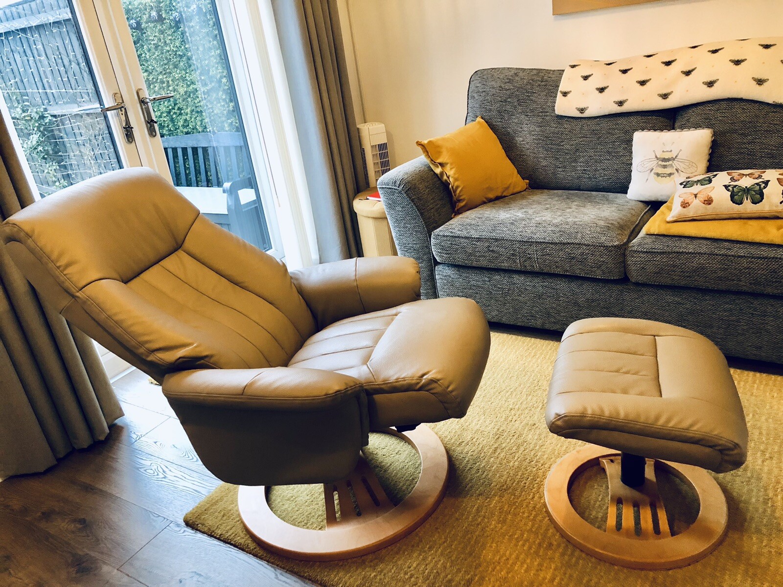 recliner chair And Footstool Beige From Dunelm Collection Great