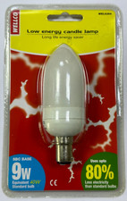 5x 9W  40W Low Energy Power Saving CFL Candle Light Bulb SBC B15 2700K Lamps