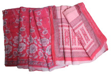 Women Dress Sari Indian Women Wrap Used Craft Fabric Printed Sewing Home Lot 2 P