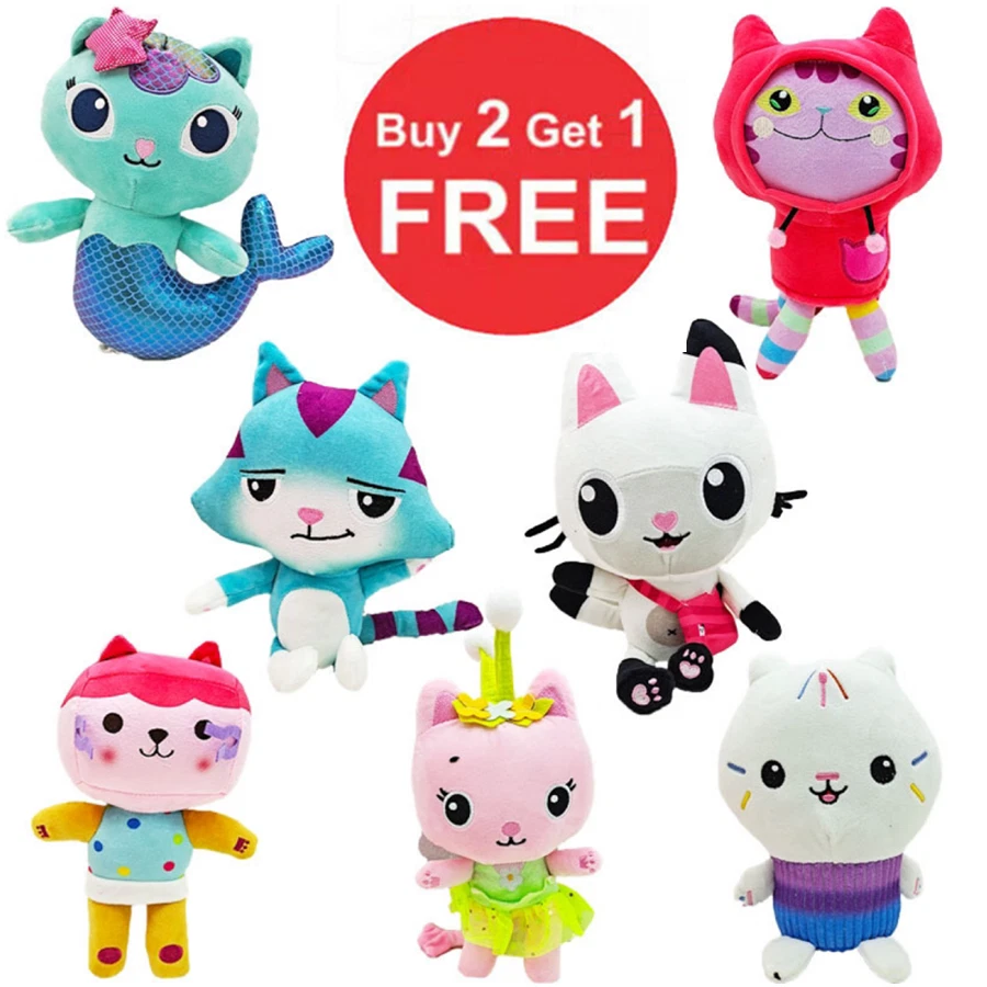 1pc Gabby's Dollhouse Pandy MerCat Cakey CatRat DJ Catnip Soft Plush Doll Toy