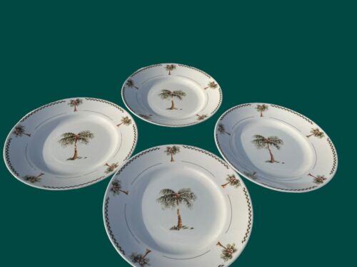 (4) GIBSON PALM BAY DINNER PLATE(S) Set PALMETTO TREE 11 1/4" SEE PICTURE DETAIL - Picture 1 of 6