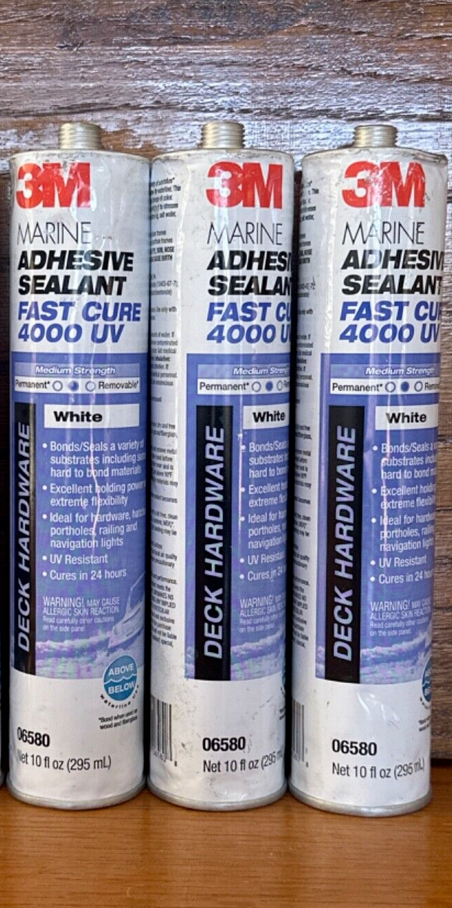 3M 06580 Marine Adhesive/Sealant Fast Cure 4000 UV, WHITE3 tubes eBay