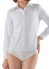 LEONIS [ XXS XS S M ] Women's Stretch Easy Care Bodysuit Shirt