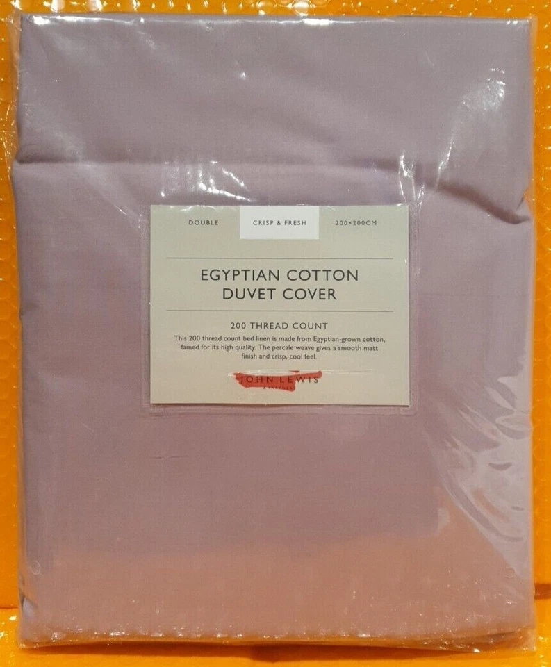 John Lewis Egyptian Cotton 200 Thread DOUBLE Duvet Cover Amethyst (Lilac purple)