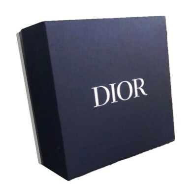 Christian Dior 8''x8'' Navy Blue Square Gift Box w/Silver Foil Logo NEW Sealed!