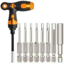 Allen Key Bit and Ratchet Screwdriver Set Hakkin 8Pcs H1.5-H8 50mm Impact Hex S2