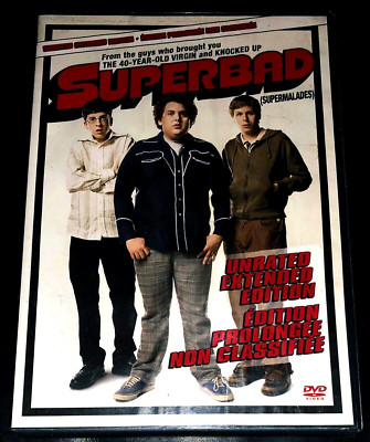 Superbad (DVD, 2007, Unrated, Extended Edition, Bilingual)-VERY GOOD- 107