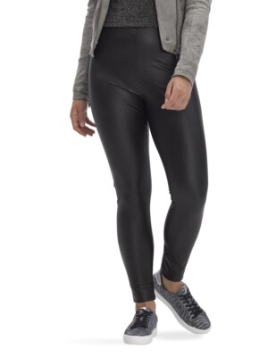 HUE Croco Lederimitat Hohe Taille Leggings - U22165
