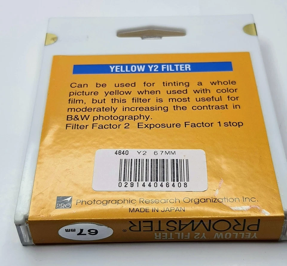 Genuine Pro 67mm Yellow Y2  #Y2 Y-2 Y 2 Glass Lens Filter Japan 67 mm PromMaster - Image 3 of 4