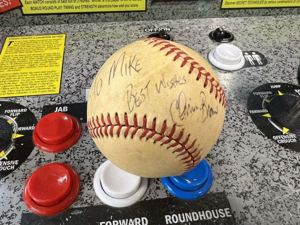 1986 SF Giants Chris Brown Signed Auto Feeney National League Baseball "To Mike" - Image 3 of 3