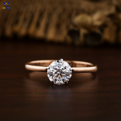 Women's Round cut Lab Grown Diamond Ring in 925 silver 1.00ct TDW