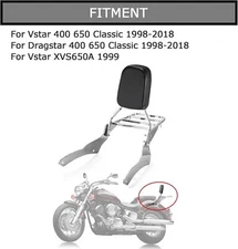 Backrest Sissy Bar Luggage Rack For VStar XVS 400 650 Classic Dragstar 98-18