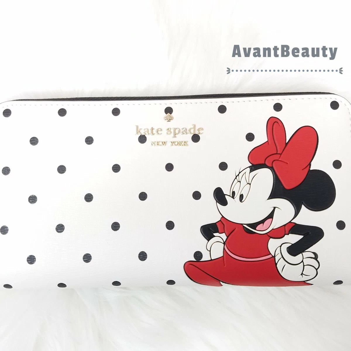 NWT Kate Spade Disney X Minnie Mouse Continental Wallet Polka Dot