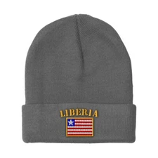 Beanies for Men Liberia Flag Embroidery Winter Hats Women Acrylic Skull Cap