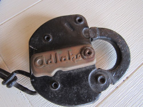 Lucchetto e catena ferrovia Adlake vintage - Foto 5 di 16