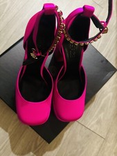 NEW VERSACE Heels Pink Medusa Aevitas Satin Platform Pumps Designer Size 39