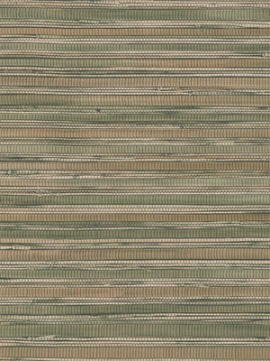 Gold and Olive Faux Printed Bamboo Shoot Grasscloth Wallpaper FD62626