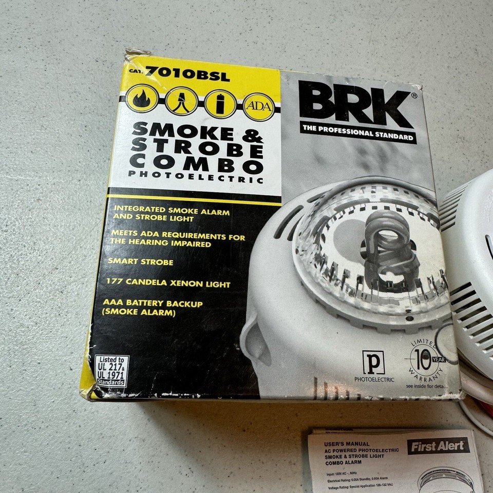 First Alert BRK 7010BSL Smoke & Strobe Combo Photoelectric eBay