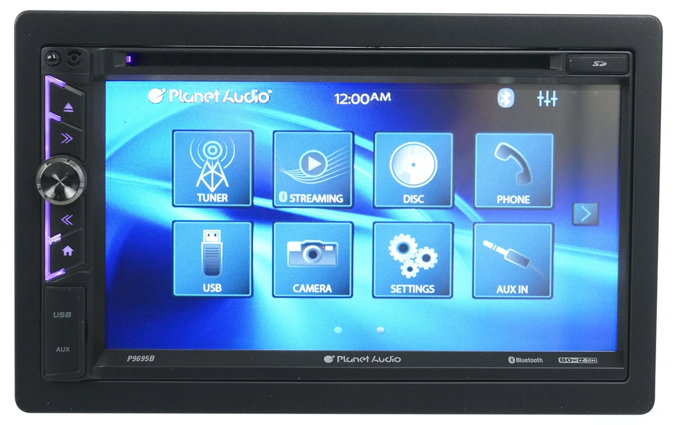 Planet Audio P9695BRC 2-Din 6.95" Car Monitor DVD Receiver w/Bluetooth+Camera - Image 4 of 4