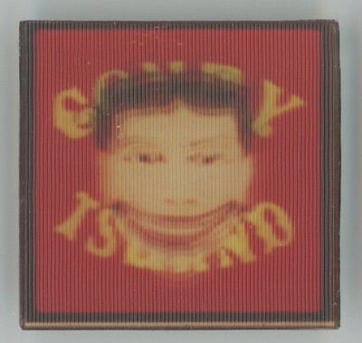 Coney Island Funny Face Zooming Motion Lenticular Pin by Bob Munn Depthography
