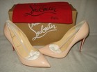 AUTH NEW WOMEN LOUBOUTIN PIGALLE FOLLIES POUDRE BEIGE 100 PATENT PUMPS/HEEL US 9 — photo 2