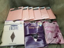 Lot 9 Vintage Round The Clock Encore Silkies Sheer Pantyhose Queen Size 3X 4X