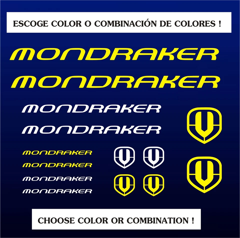 KIT - PEGATINAS - STICKERS - VINILO -LAMINA- PACK- BICICLETA - BIKE - MONDRAKER
