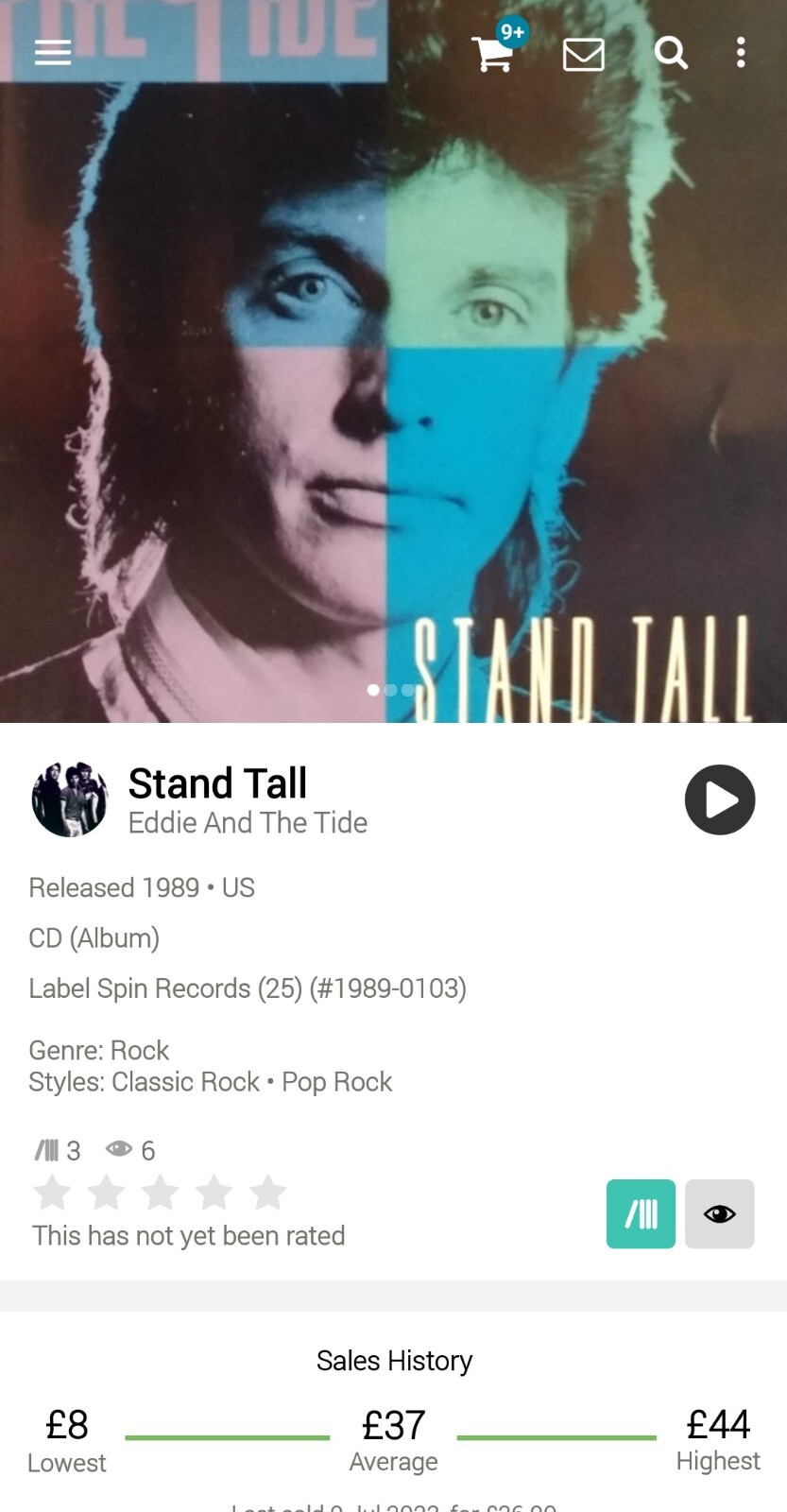 Eddie & The Tide ~ Stand Tall CD 1989 Hi-Tech AOR Melodic Rock The Lost Boys