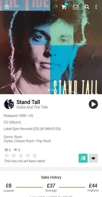 Eddie & The Tide ~ Stand Tall CD 1989 Hi-Tech AOR Melodic Rock The Lost Boys