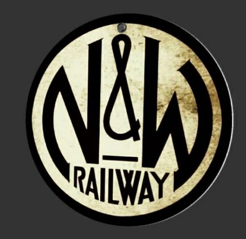 Historic Norfolk & Western Railroad Line Metal Sign (SPECIFY AGED LOOK OR RED)