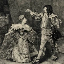 La Pavane costume Toudouze dance dance engraving Eau forte sweat 19th century