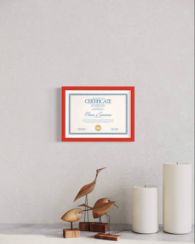 8.5" x 5.5" Matted Certificate Frame - 5.5x8.5 Wood Frame - Holds any document m - Picture 3 of 4