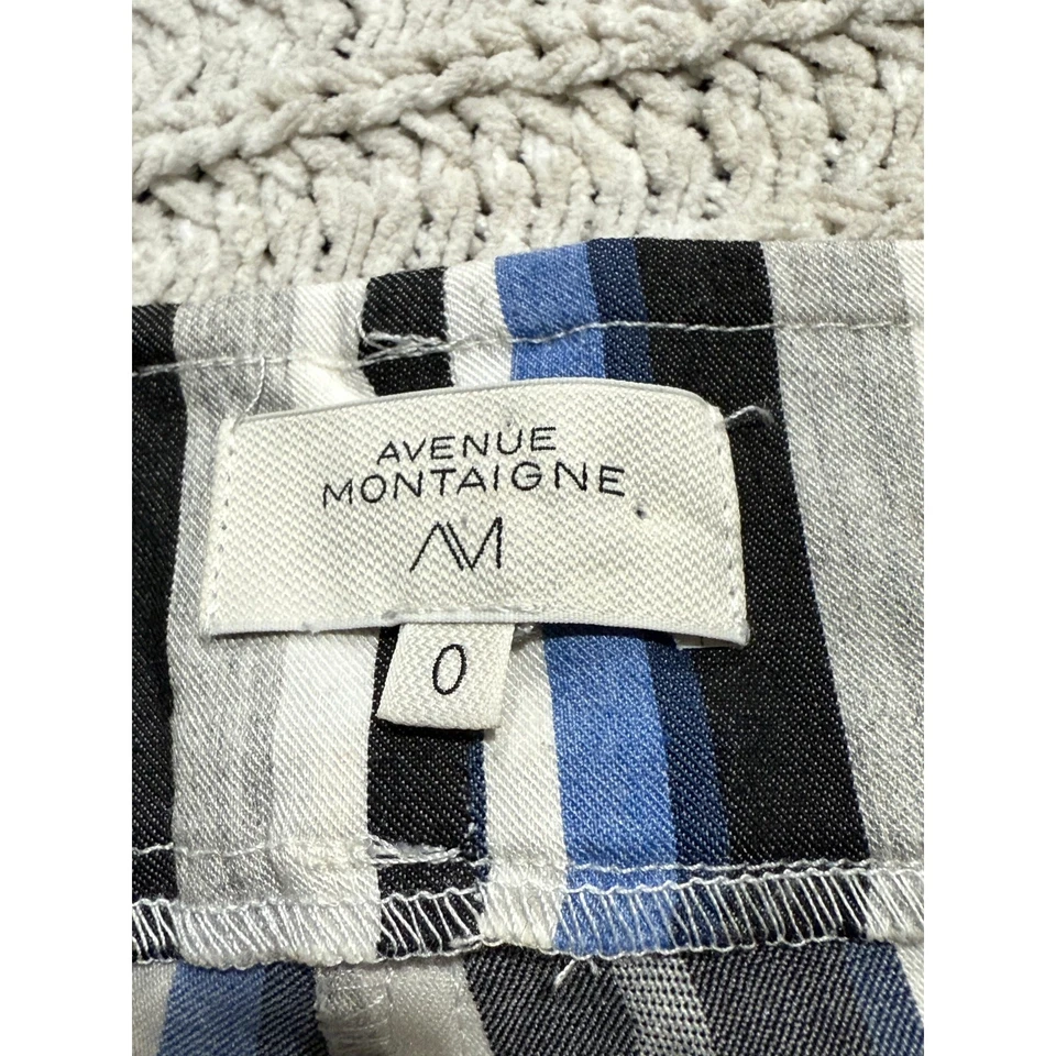 Pantalones Avenue Montaigne Bellini acampanados F1471 a rayas elásticos para mujer talla 0 Foto 2 de 4