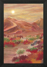 Boho Sunset Landscape Framed Wall Art Poster Canvas Print Picture