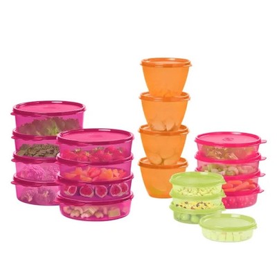 Tupperware Meal Prep Set Pink Orange Green 40-Piece BPA-Free - New