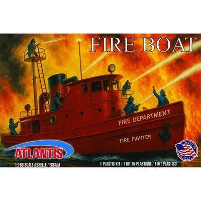 ATLANTIS MODELS 1/160 Harbour Fire Department Fire Boat Model Kit #72121~NEW